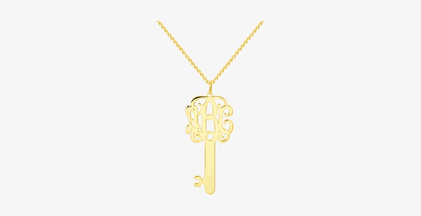 Key Monogram Necklace Gold Plated Silver - Locket, transparent png