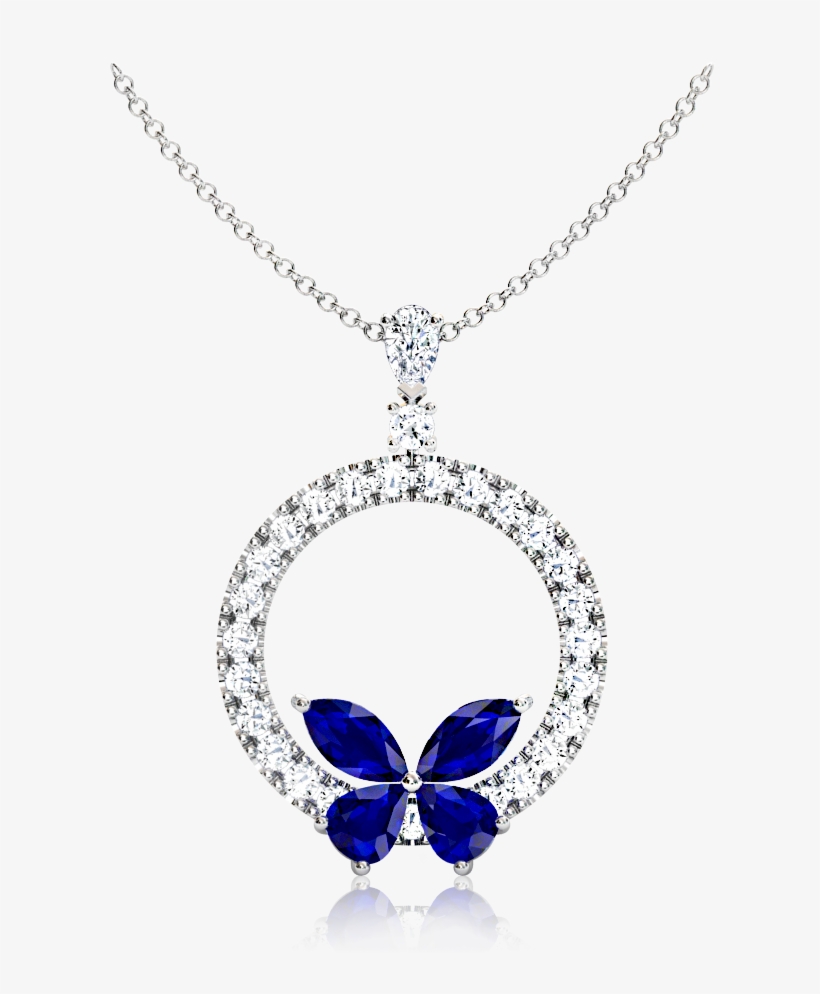 The Browns Sapphire Butterfly And Diamond Necklace - Pendant, transparent png