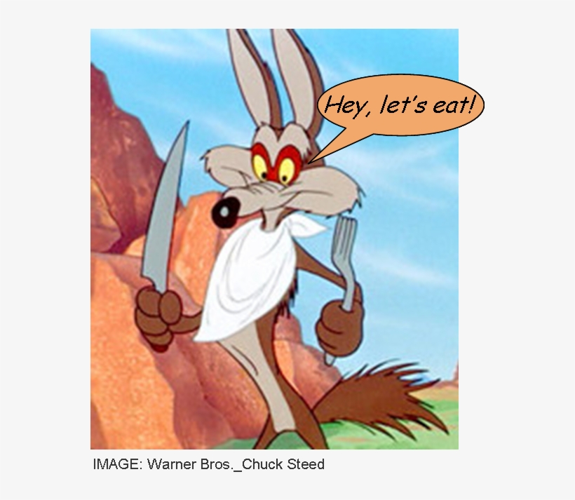 Wile E Coyote Let's Eat - Wile E. Coyote And The Road Runner, transparent png