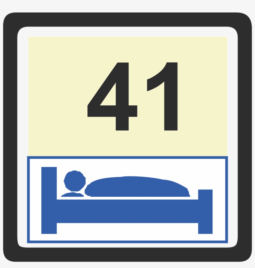 Sleeping Person Number - Rooms Sign, transparent png