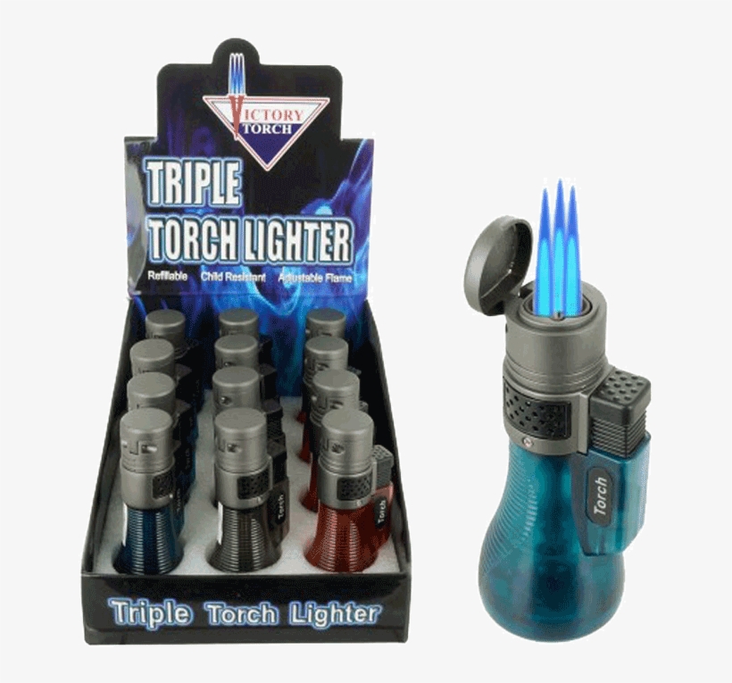 Triple Torch Lighter, Blue Flame - Lighter, transparent png