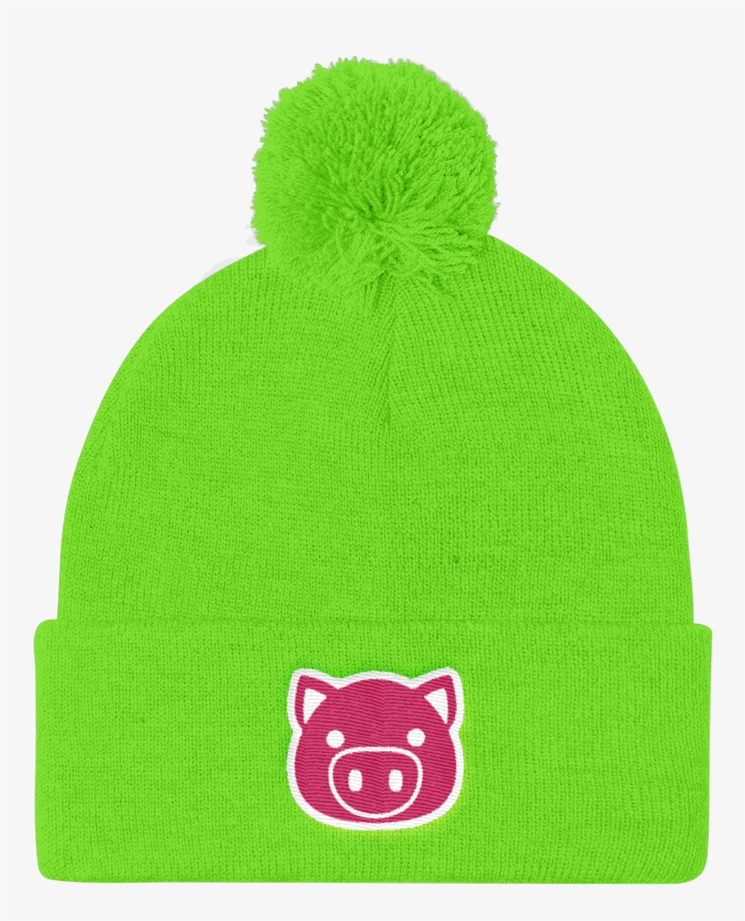 Emoji Pig Beanie Swish Embassy - Dope Pom Pom Knit Cap, transparent png