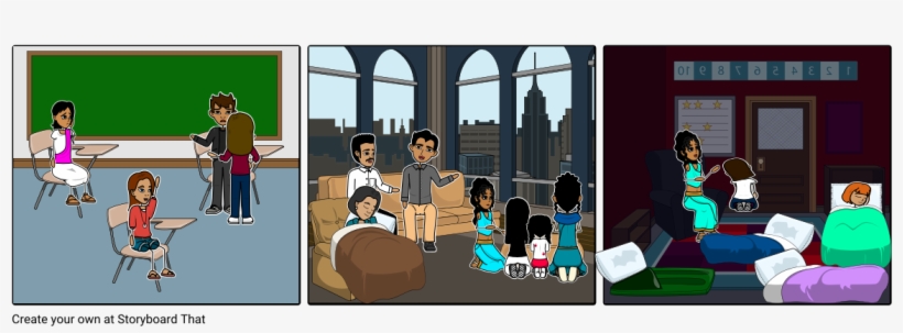Family With Half Eygptions And Half Hispanic - Cartoon, transparent png