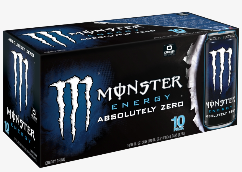 Monster Absolutely Zero Energy Drink, 16 Fl Oz, 10 - Monster Energy Drink, transparent png