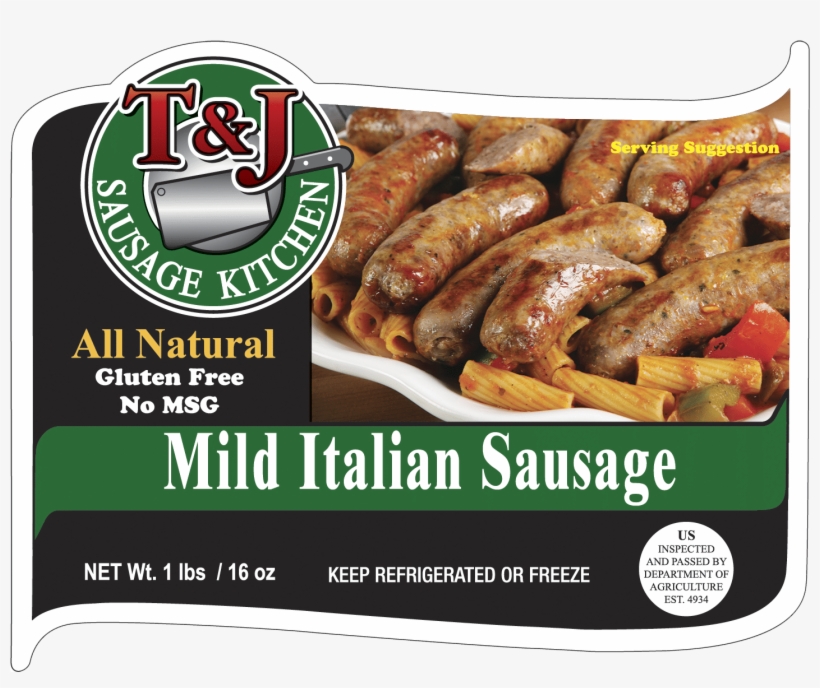 T & J Mild Italian Sausage - T&j Sausage Kitchen Hot, transparent png