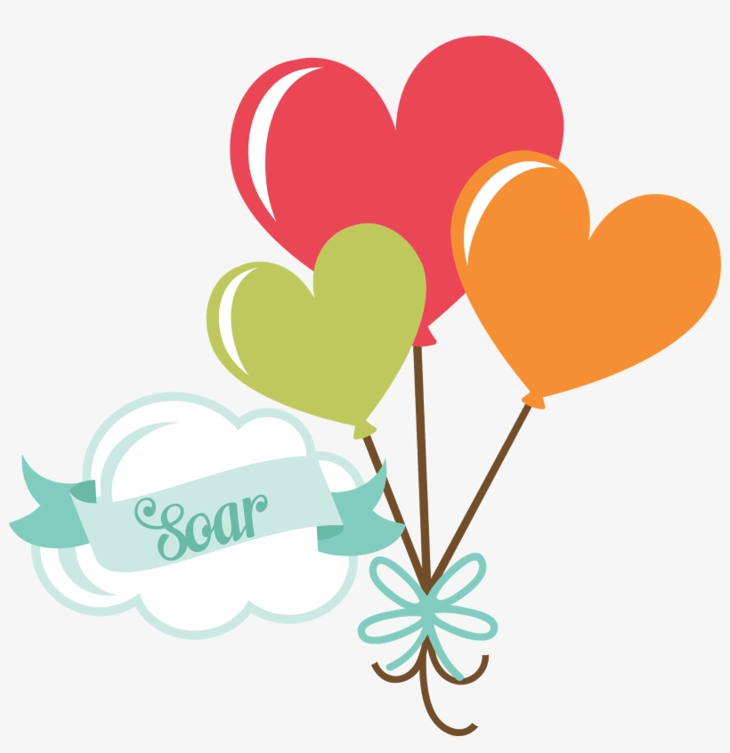 Soar Title With Heart Balloons - Heart Scrapbook Png, transparent png