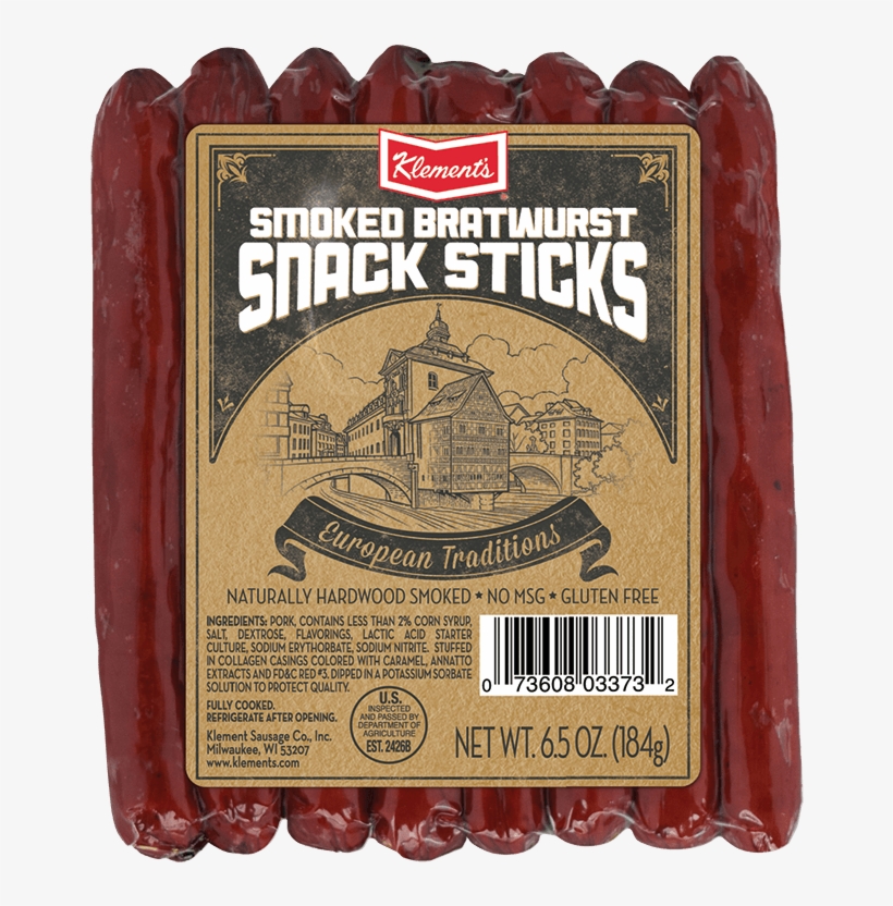 Klement's Bratwurst Cocktail Smokies, 14 Oz, transparent png