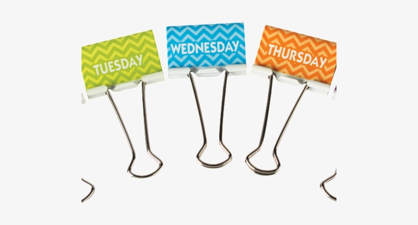 Chevron Days Of The Week Large Binder Clips - Teacher Created Resources Chevron Large Binder Clips, transparent png