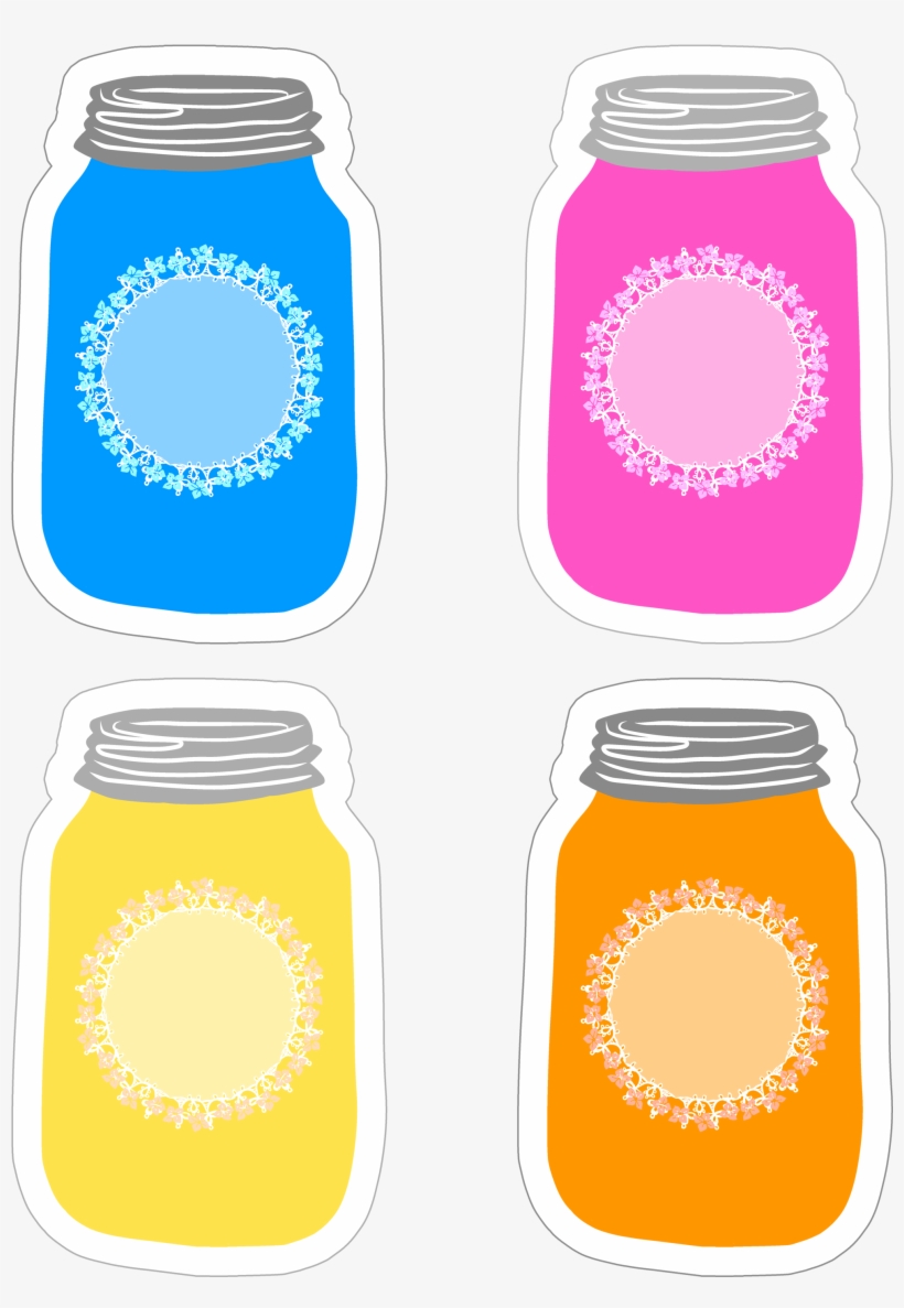 Mason Jar Clipart Transparent - Colorful Jar Clipart, transparent png