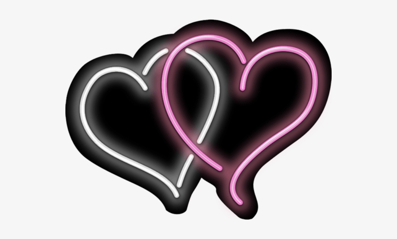 A Double Hearts Neon Sign From Www - Neon Sign, transparent png