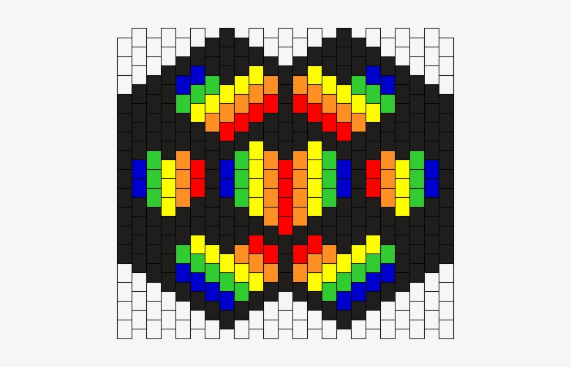 Neon Heart Mask Bead Pattern - Brick Stitch, transparent png