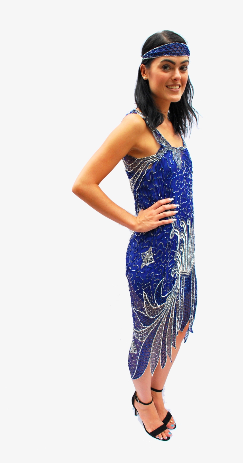 Home / Clothing / Original Vintage Blue Beaded Flapper - Photo Shoot, transparent png