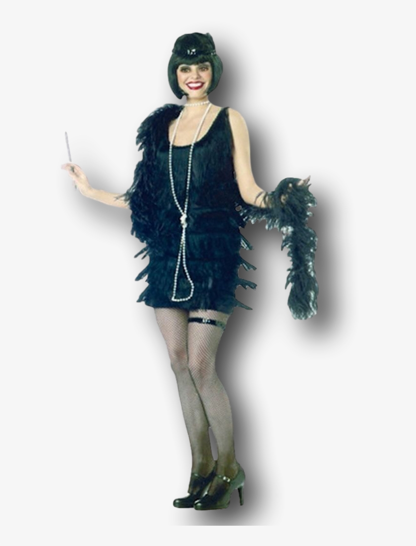 Flapper Costume Black - Fashion Flapper Adult Costume Black, transparent png