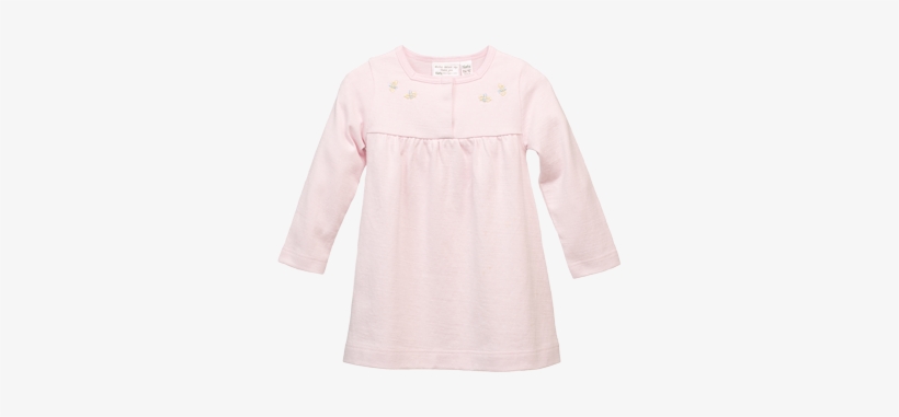 Bee Embroided Empire Dress - Michael Kors Womens Contrast Trim Long Sleeves Shirtdress, transparent png