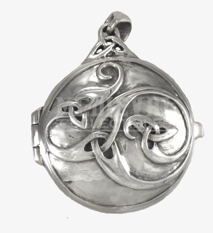 Sterling Silver Celtic Knotwork Swirl Locket, transparent png