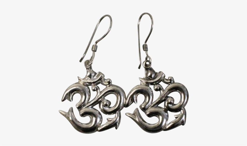 Nice Sterling Silver 925 Pierced 1" Dangle Earrings - Earrings, transparent png