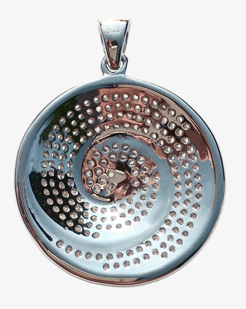 925 Sterling Silver With Cubic Zirconias Round Swirl - Locket, transparent png