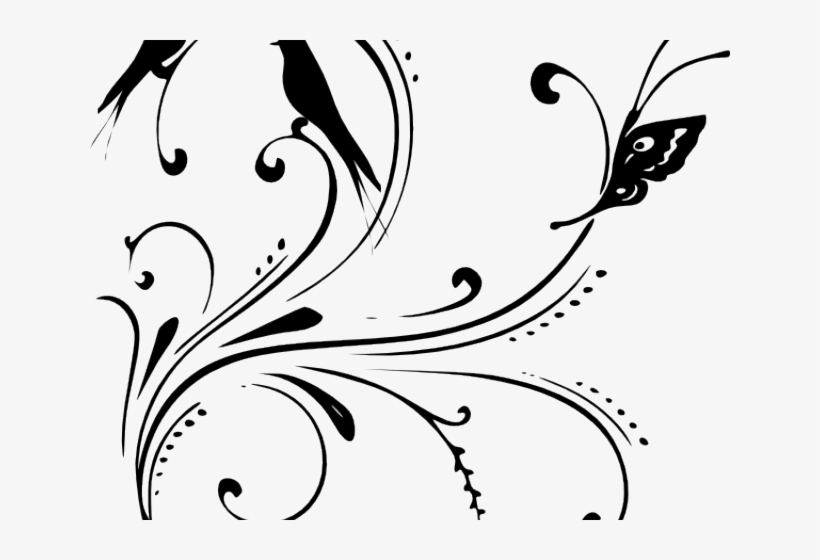 Curly Clipart Silver Swirl - Black Swirls Png, transparent png