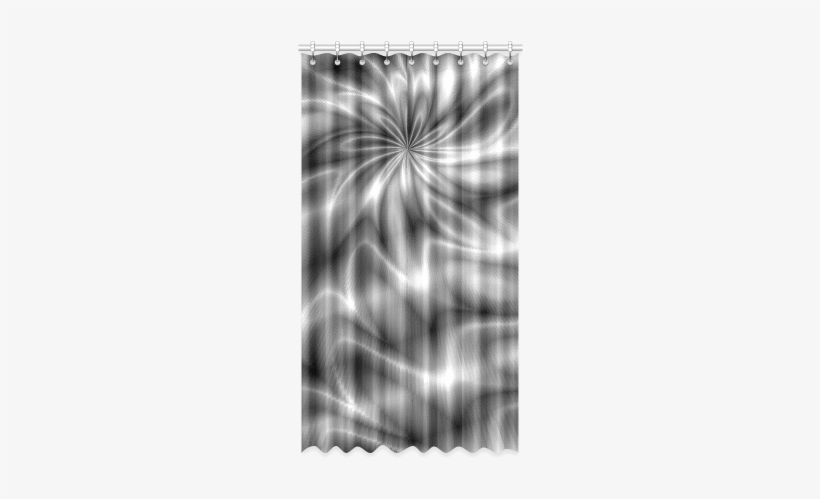 Silver Shiny Swirl Window Curtain 52" - Monochrome, transparent png