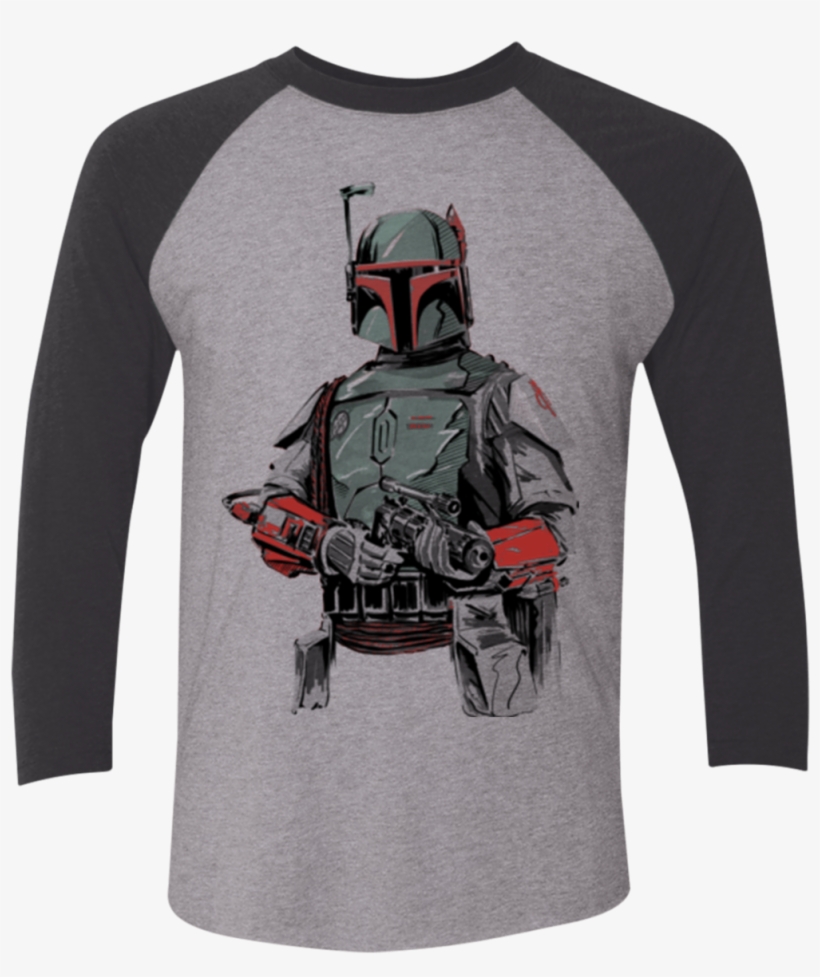 Mandalorian Bounty Hunter Men's Triblend 3/4 Sleeve - Raglan Sleeve, transparent png