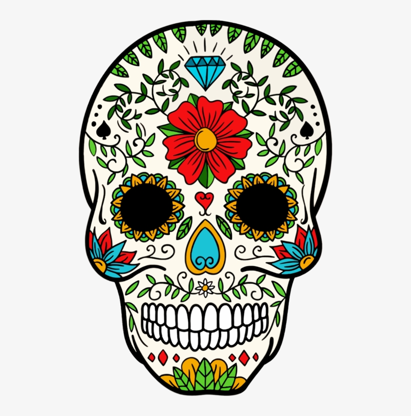 Calavera T-shirt Day Of The Dead Skull Art - Sugar Skull, transparent png