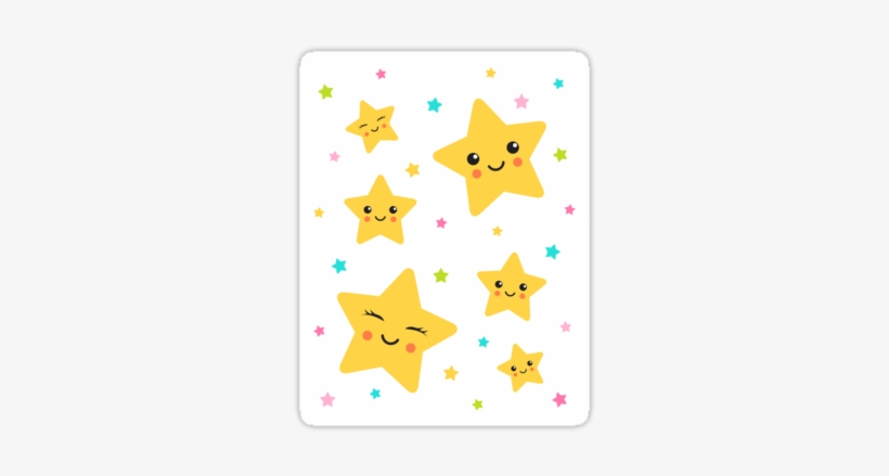 Cute Sticker With Happy, Cartoon Stars - Stars Kawaii, transparent png