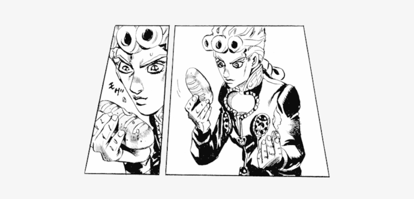 Jojo's Bizarre Adventure Time With Josuke And Giorno - Giorno Giovanna Black And White, transparent png