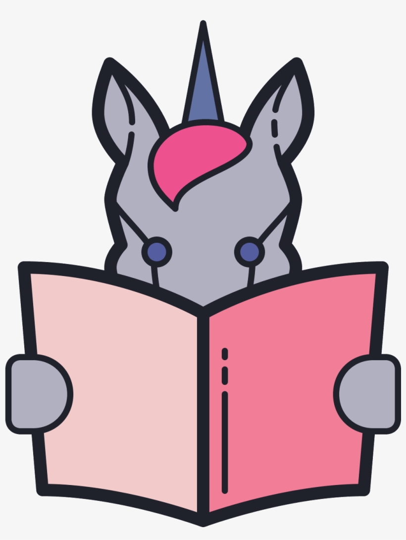 Reading Unicorn Icon - Cartoon, transparent png
