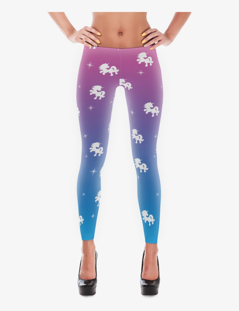 Unicorn Leggings Pink To Blue 01 01 Mockup Front White, transparent png