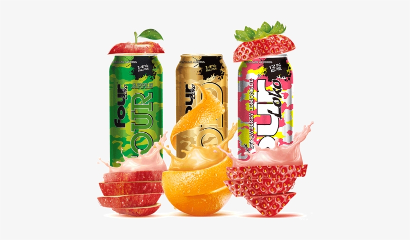 美国原装进口four Loko四洛克果味饮料鸡尾酒695ml（3罐装 - Four Loko Beer Mango, 23.5 Fl Oz, transparent png