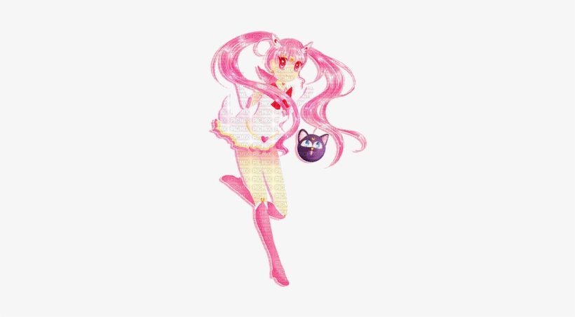 Sailor Moon Crystal Chibi Moon Chibiusa Black Lady - Illustration, transparent png
