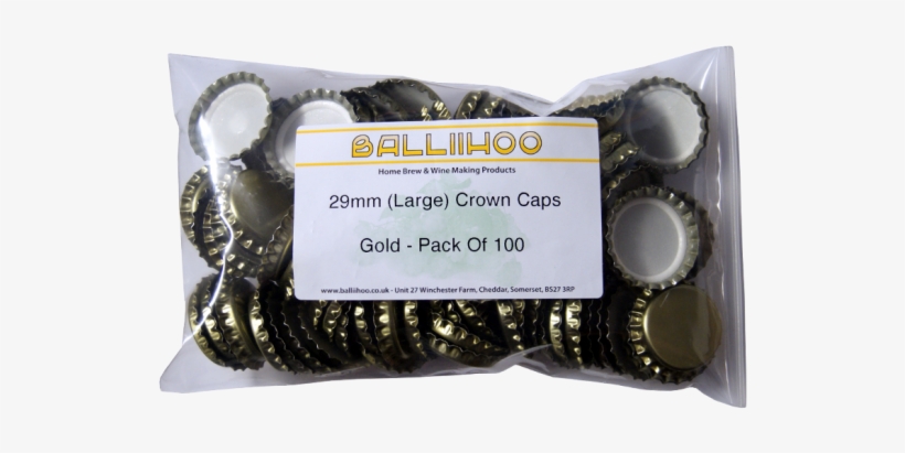 29mm Crown Caps - Balliihoo Homebrew 29mm (large) Crown Caps - Gold -, transparent png