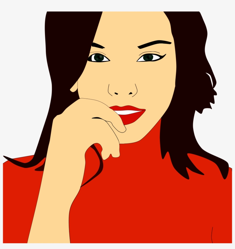 This Free Icons Png Design Of Red Lipstick Woman Portrait, transparent png