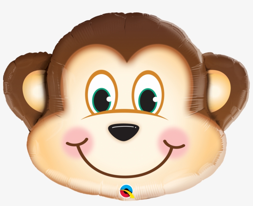Monkey Face Jumbo Foil Balloon - Mischievous Monkey Balloon, transparent png