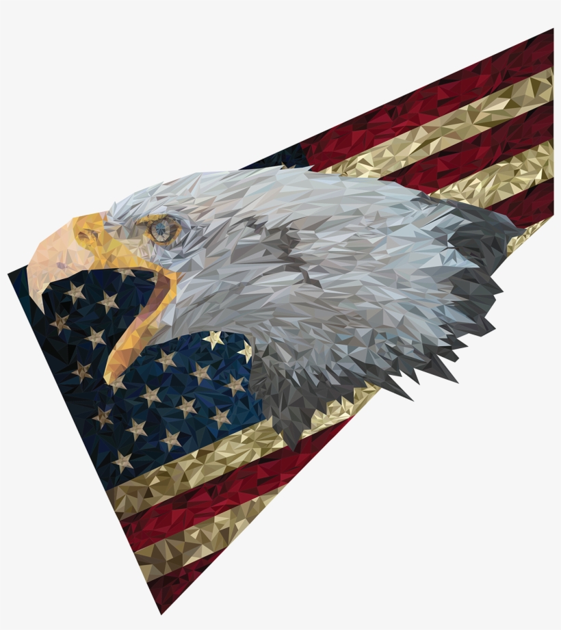 Low-poly American Eagle With U - Flag Of The United States, transparent png