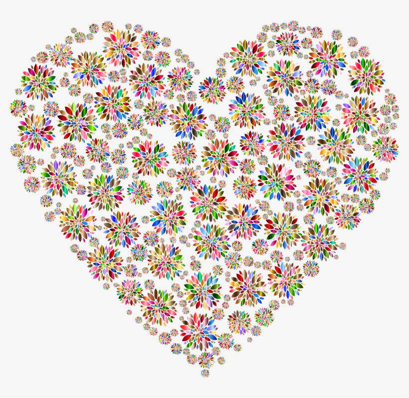 Iridescent Petals Heart - Painting, transparent png