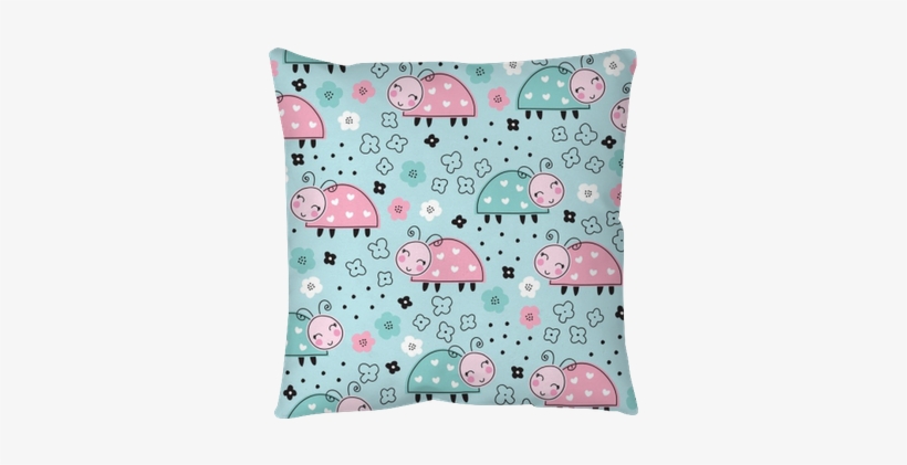 Seamless Cute Ladybug Ladybird Pattern Vector Illustration - Vector Graphics, transparent png