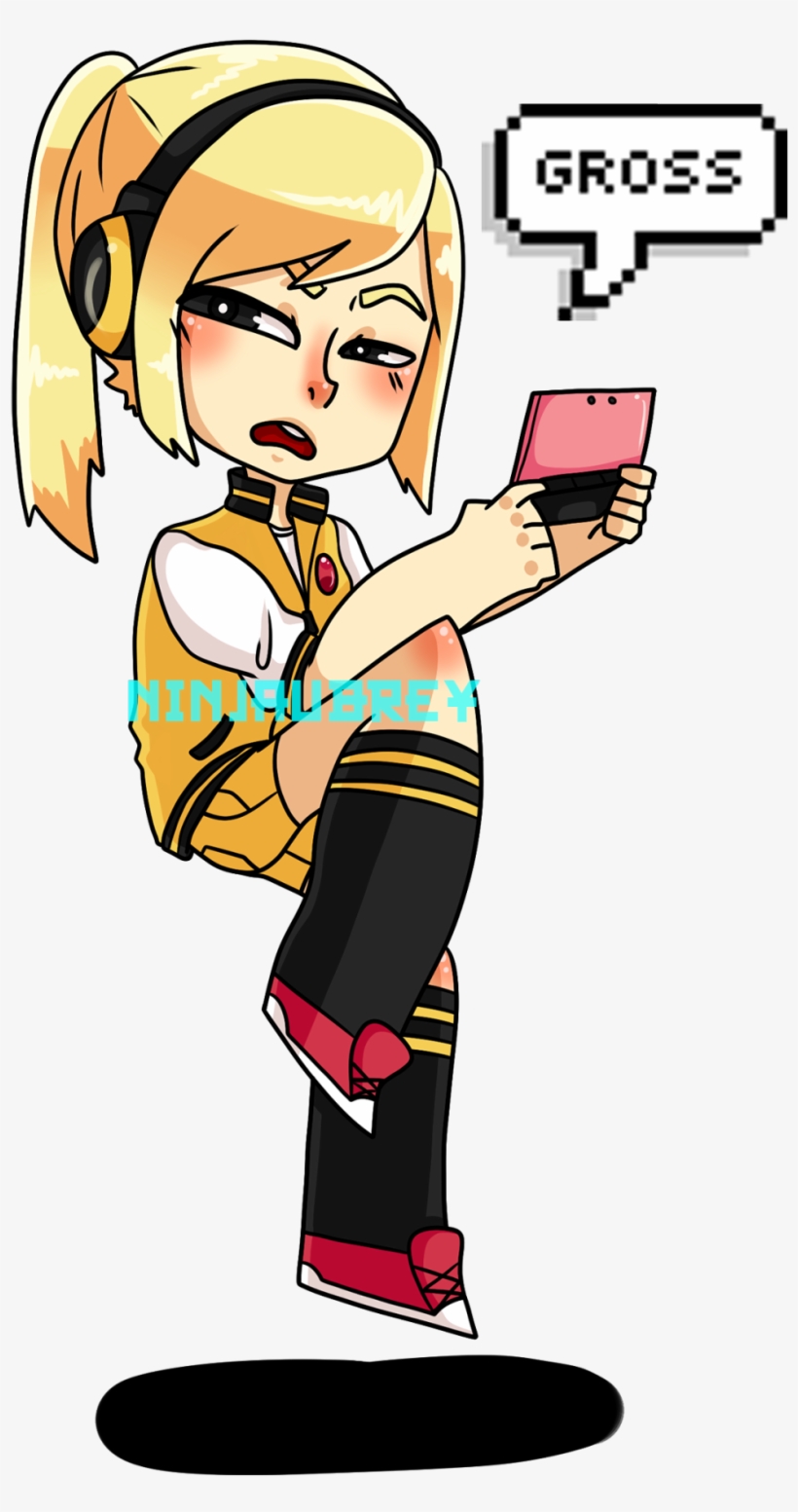 A Chibi Of My Pokemon Gijinka Raiko Playing Her Ds - Art, transparent png