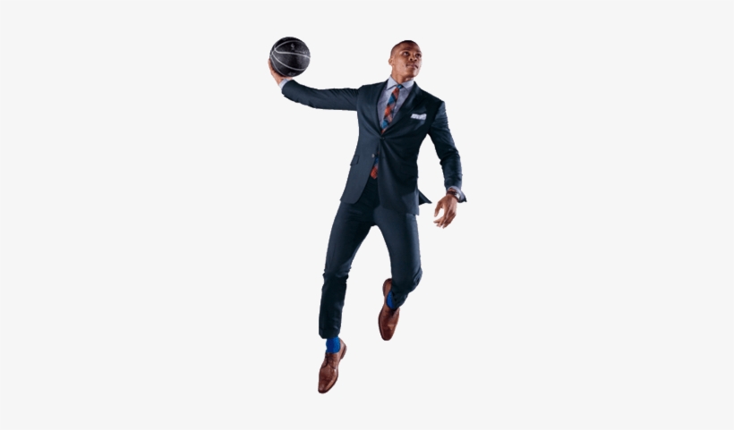 Russell Westbrook Suit - Russell Westbrook Dunking White Background, transparent png