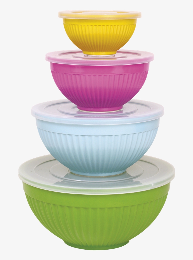 Melamine Stacking Storage Bowls Set Of 4 Rice Dk - Rice Melamine Bowls Set Of 4 - Plastic Lid Naughty, transparent png