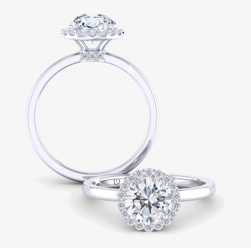 New York Halo - Danhov Per Lei Engagement Ring, transparent png