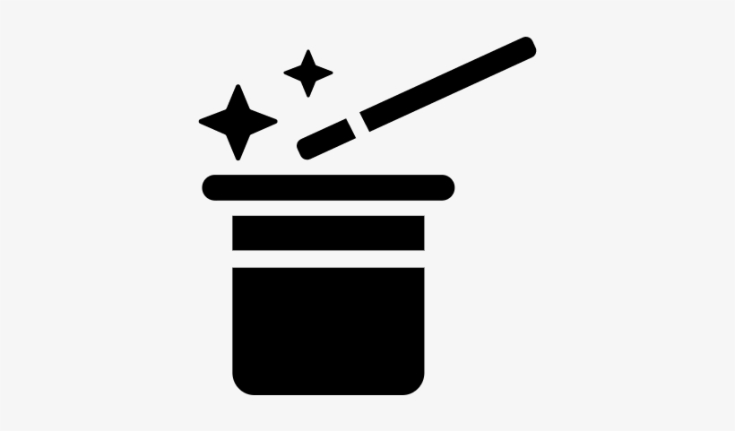 Magician Hat And Magic Wand Vector - Magician Icon, transparent png
