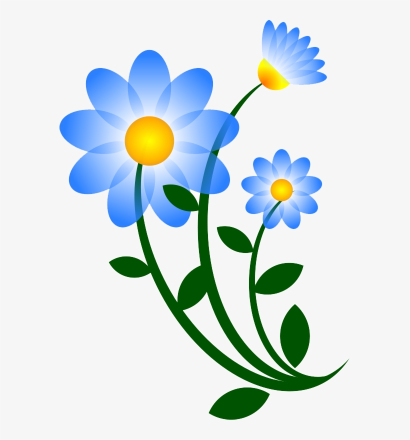 Blue Floral Clip Art, Children Watercolor Flower, Floral - Flowers Clip Art Vector, transparent png