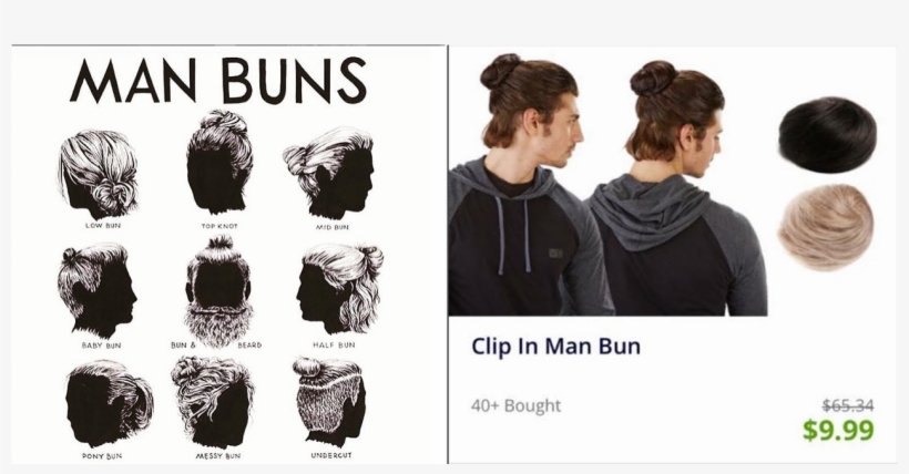 There Are Instagram Accounts Dedicated To Men With - Clip On Man Bun, transparent png