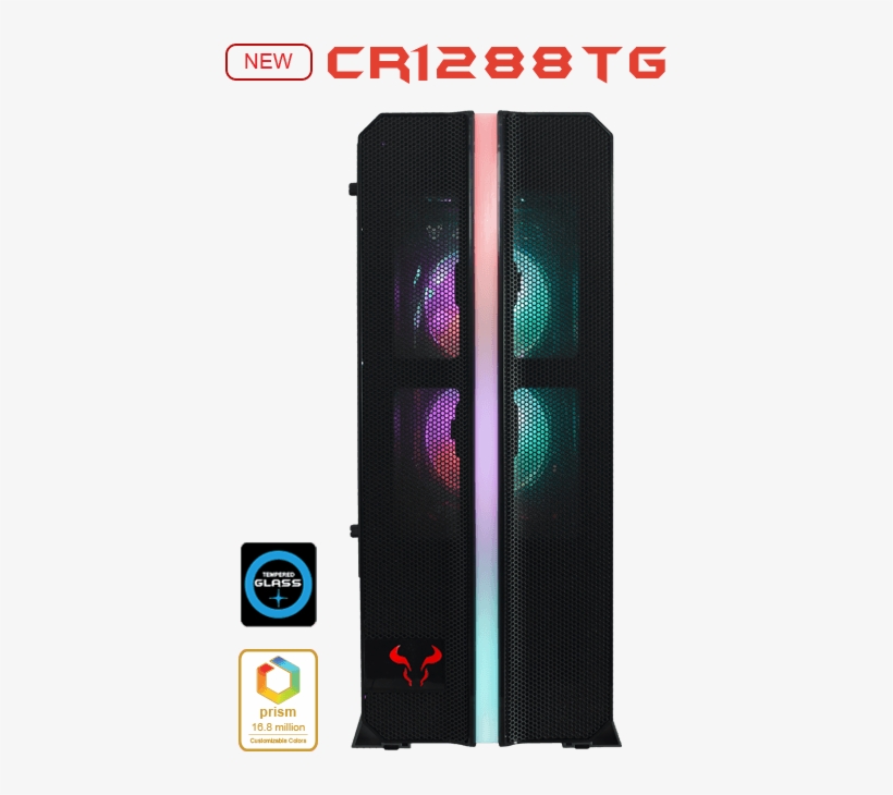 Multi-colored Lighting, Panoramic Tempered Glass - Computer Case, transparent png