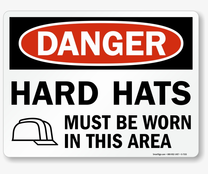 Wear Hard Hat Sign S 7153 - Danger Restricted Area Sign, transparent png