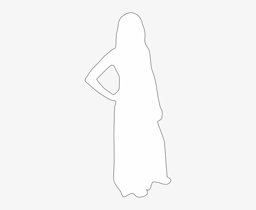 Silhouette Woman Outline Clip Art - Woman Silhouette White Png, transparent png