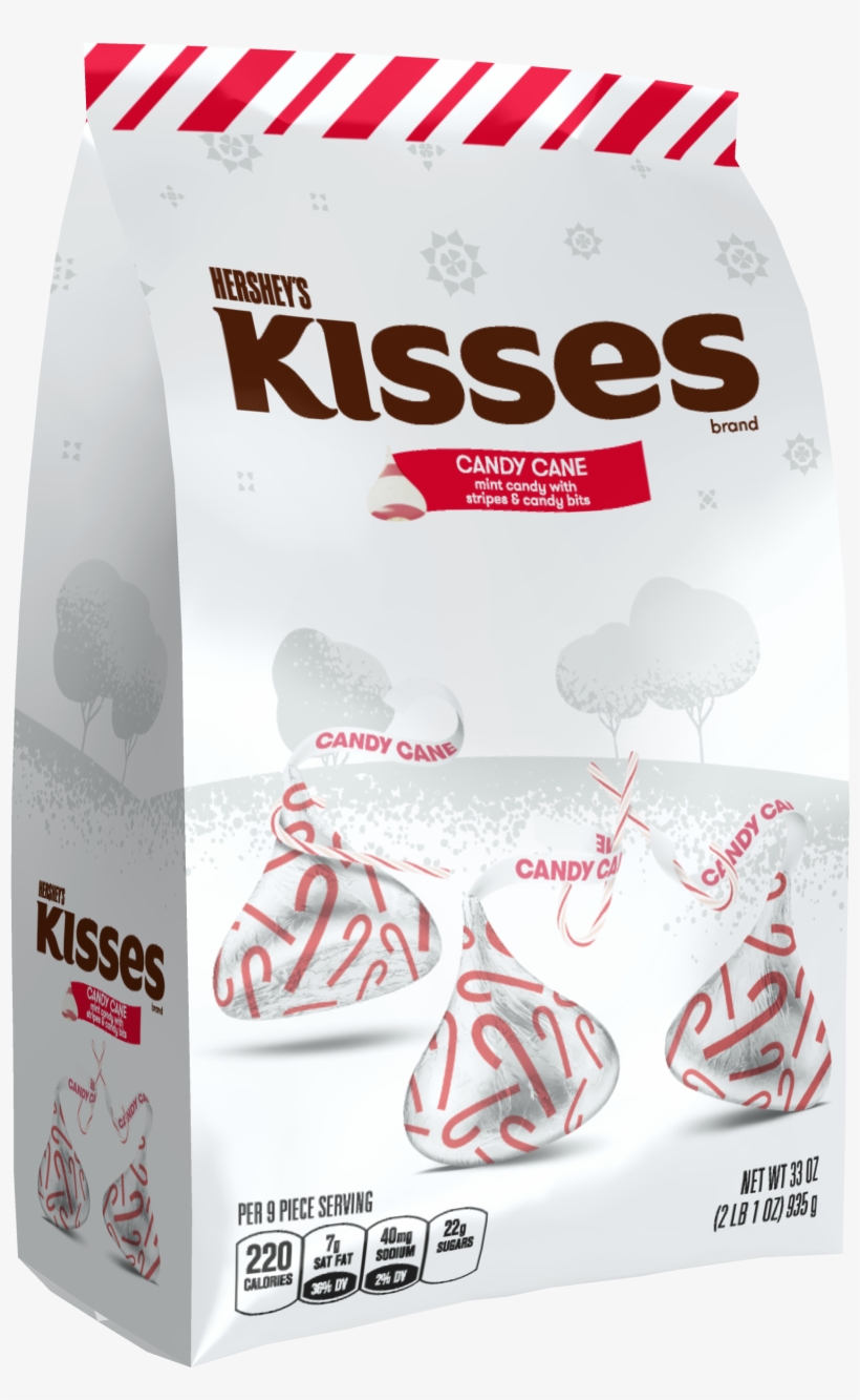 Upc 034000161744 Product Image For Hershey's Kisses - Kisses Holiday Candy Cane Mint Candies, 33 Oz, transparent png