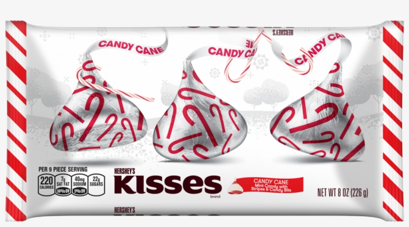 Kisses Candy Cane Chocolate, transparent png