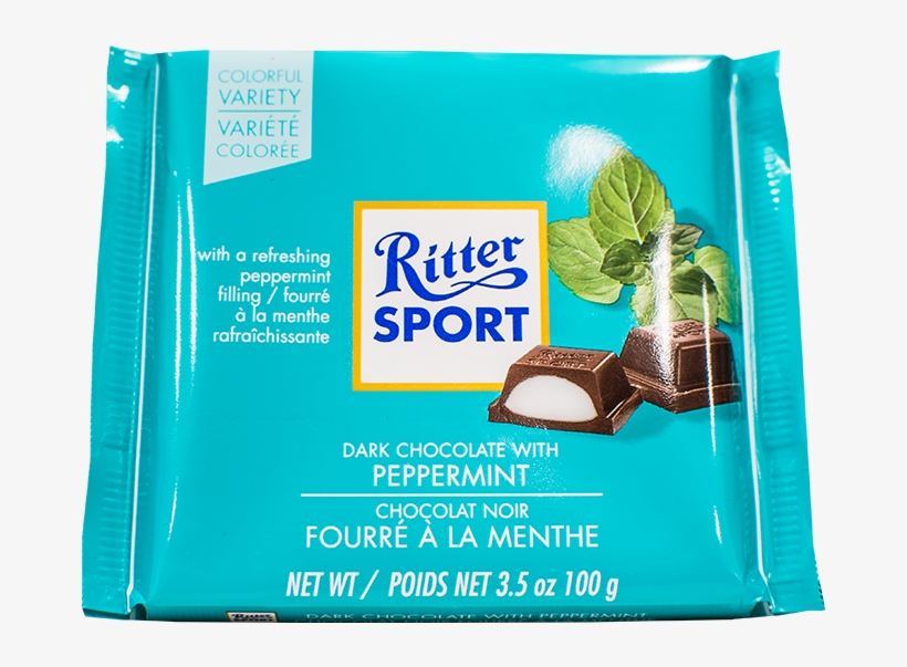 Ritter Sport Dark Chocolate Peppermint Candy - Ritter Sport, transparent png